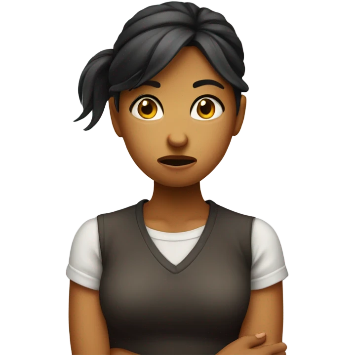 girl with disgusted look on face emoji
