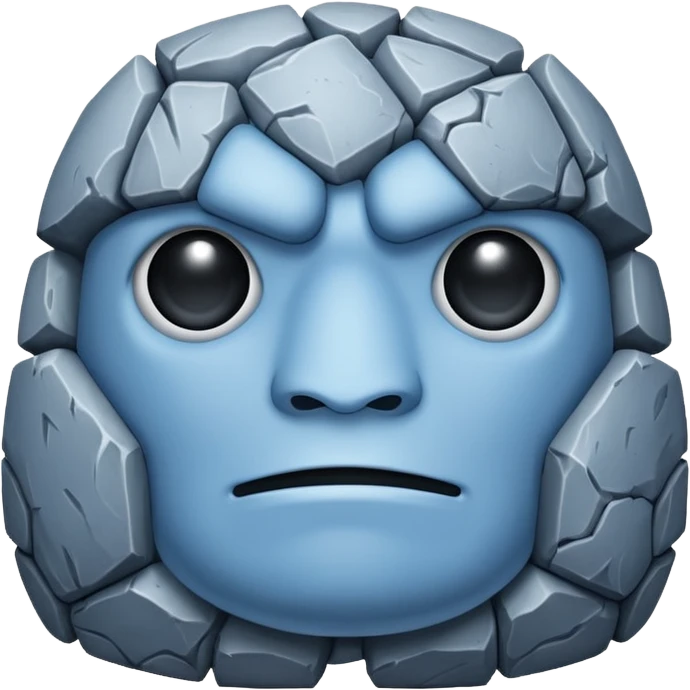 Un golem de pierre avec quelques cristaux emoji