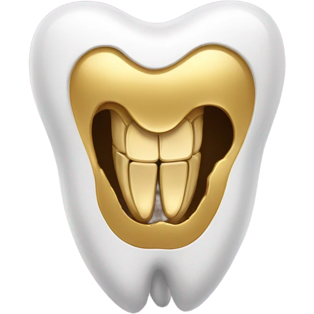 Gold tooth with a gold tooth emoji