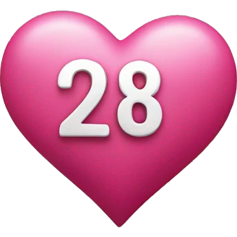 Heart with a numer 28 in the middle emoji