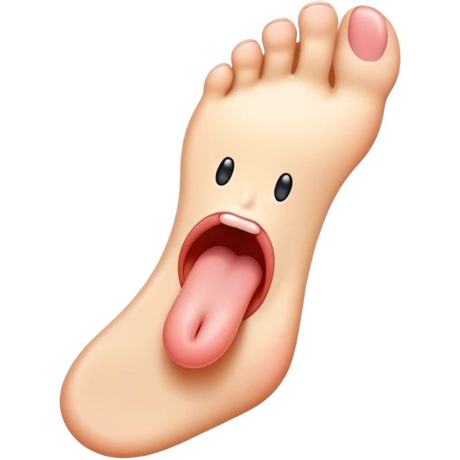 Foot sticking its tongue out  emoji