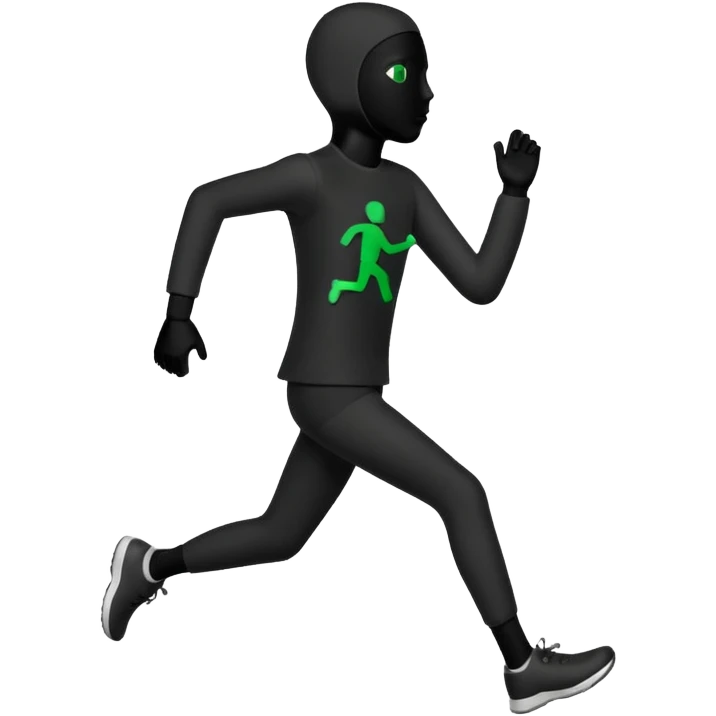 corriendo muñeco negro ampelmanchen pero sin  el verde y sin rostro emoji