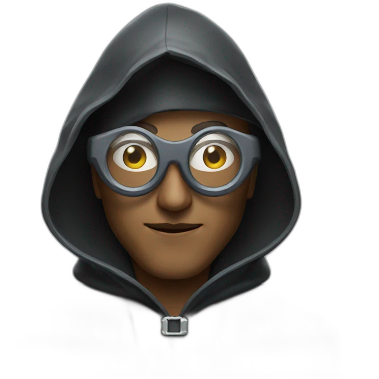 Wizard with hood and matrix glasses emoji