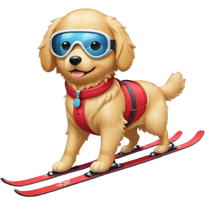 dog skiing emoji