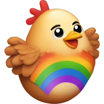 Chicken thigh with rainbow emoji