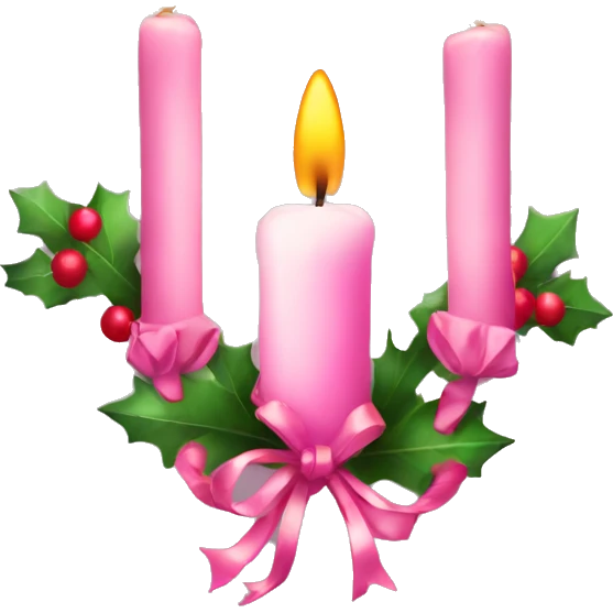 christmas pink garland and candle  emoji