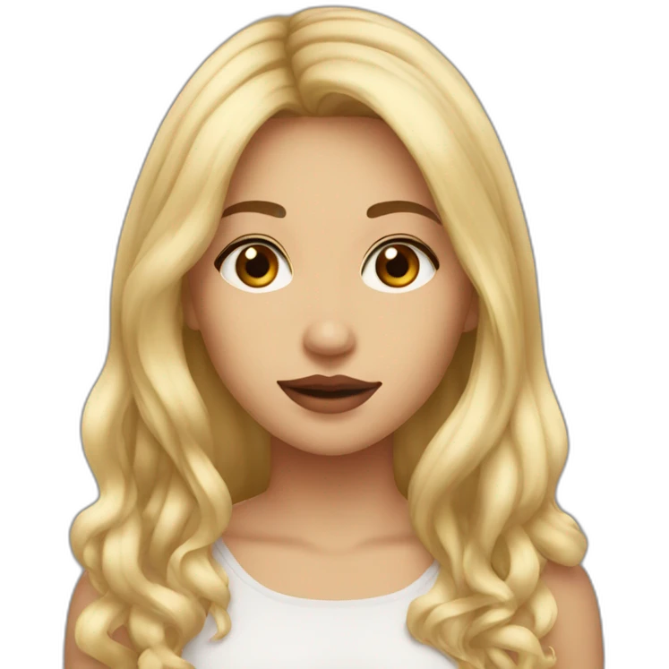 Girl named Liana blonde with brown eyes she is skiny lips are dim red emoji
