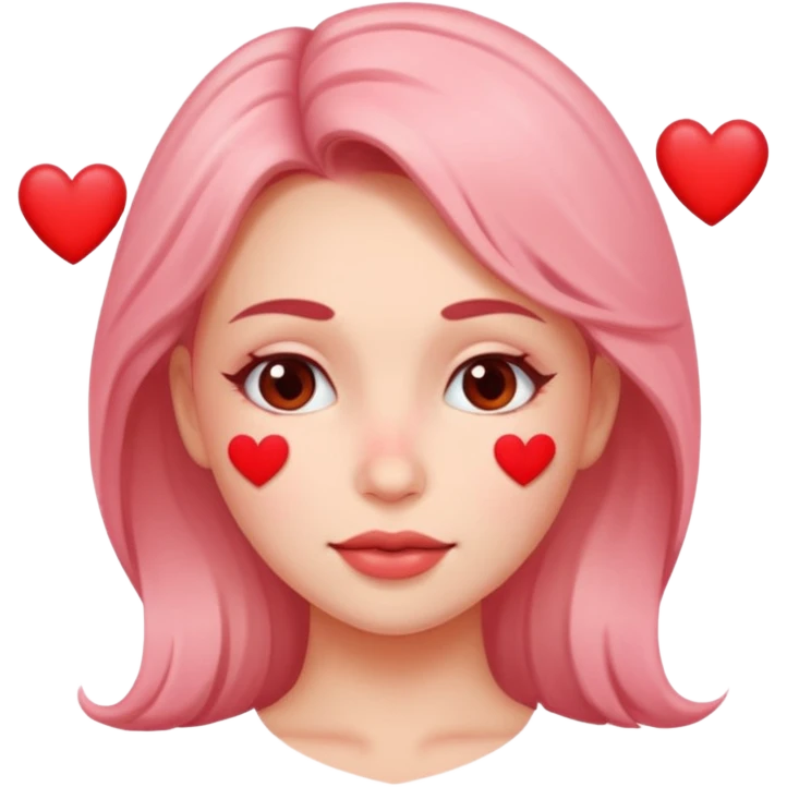 Cara sonrojada con corazones emoji