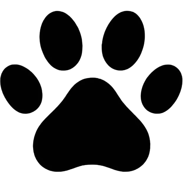 Black outline dog paw print emoji