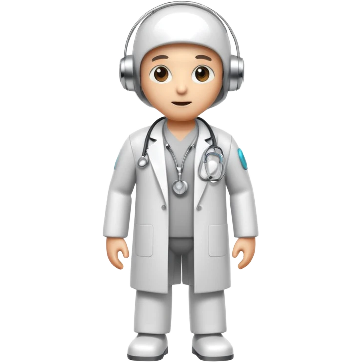 medical robot wearing a white coat and a stethoscope emoji