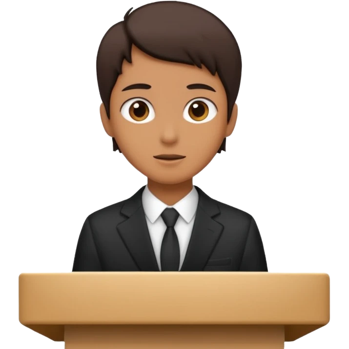 person silhouette speaking from a podium emoji