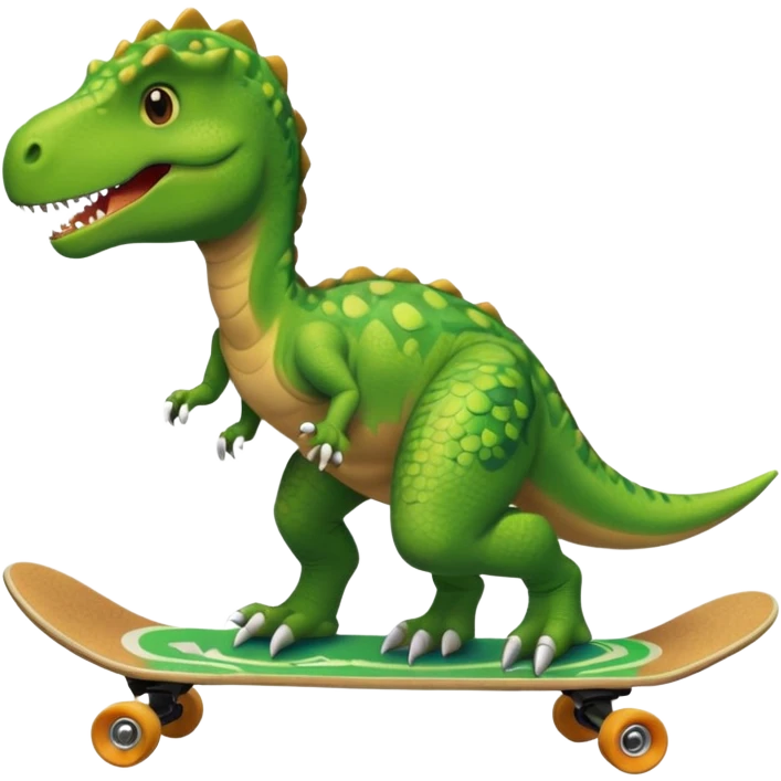 Dinosaur on a skateboard emoji
