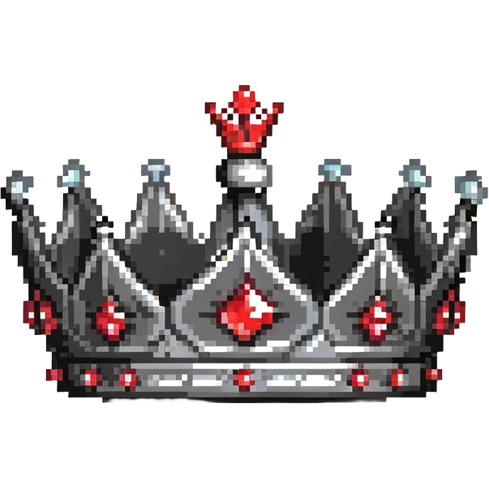 black crown with red jewels, small 16x16 icon emoji
