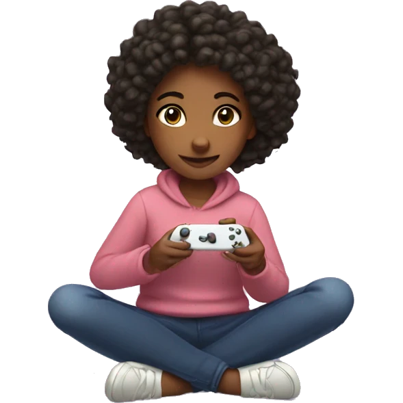 Girl playing switch games cozy  emoji