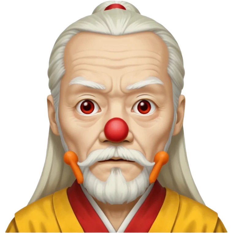 Сенсей пай Мей из убить Билла 2 с густой седой бородой и густыми бровями как клоун emoji