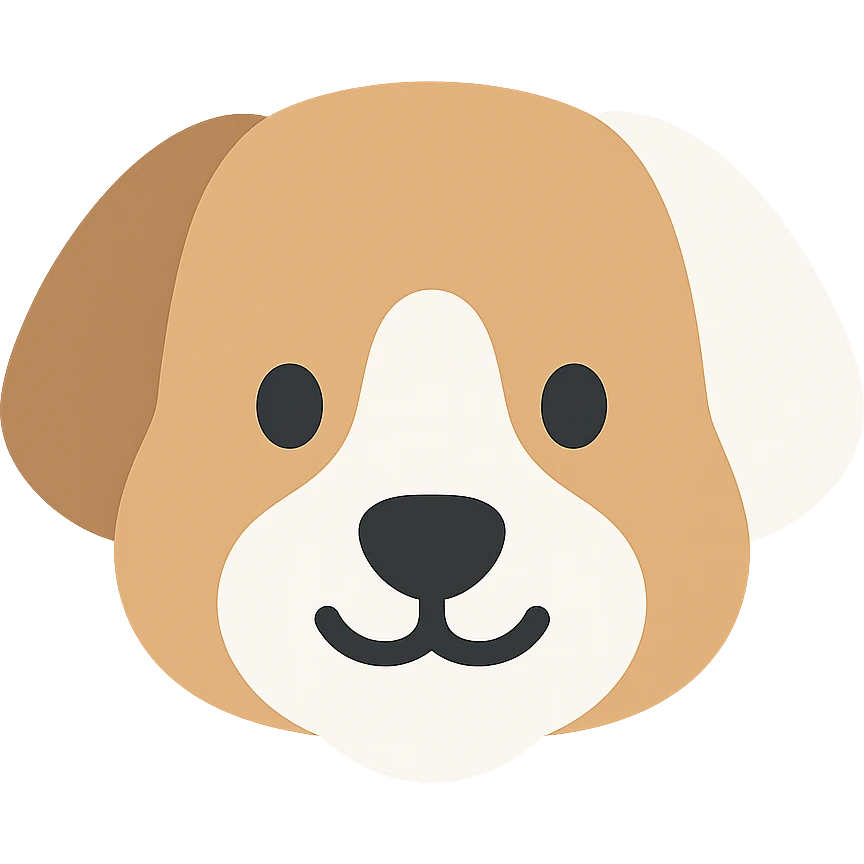 brown and white cartoon dog color icon emoji