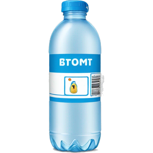 water bottle with label emoji