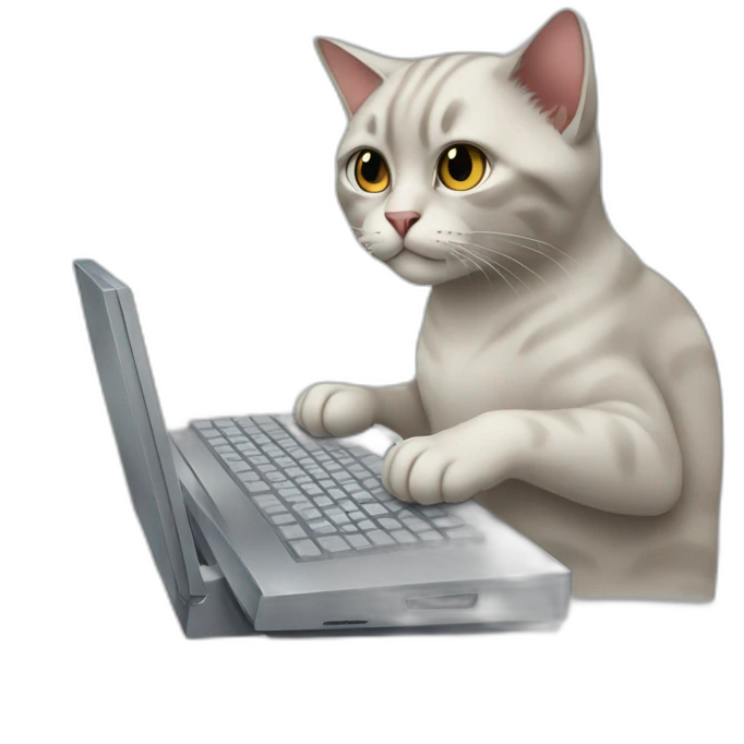 cat typing on a computer emoji