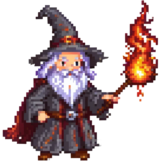 A D&D wizard casting a fireball from a staff with the text "иди нахуй" emoji