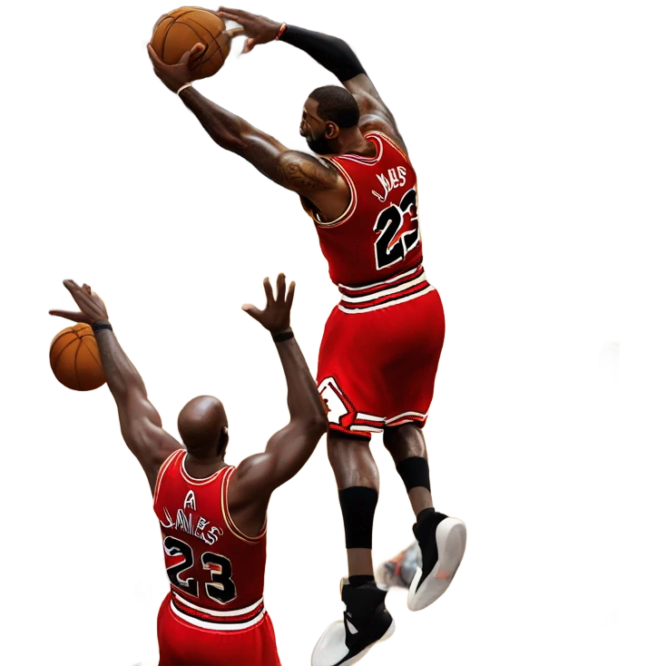 LeBron James dunking on Michael Jordan emoji