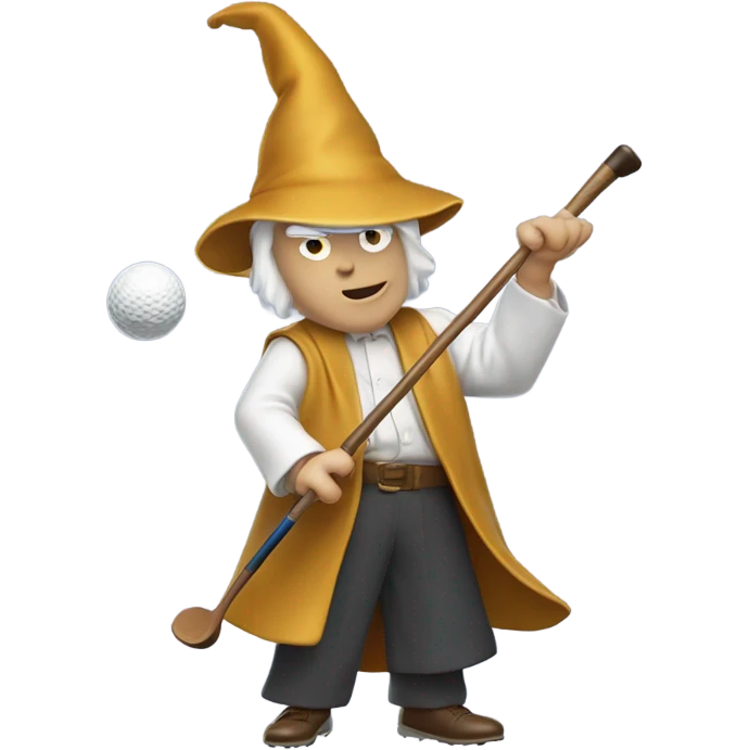 Wizard hitting golf balls emoji