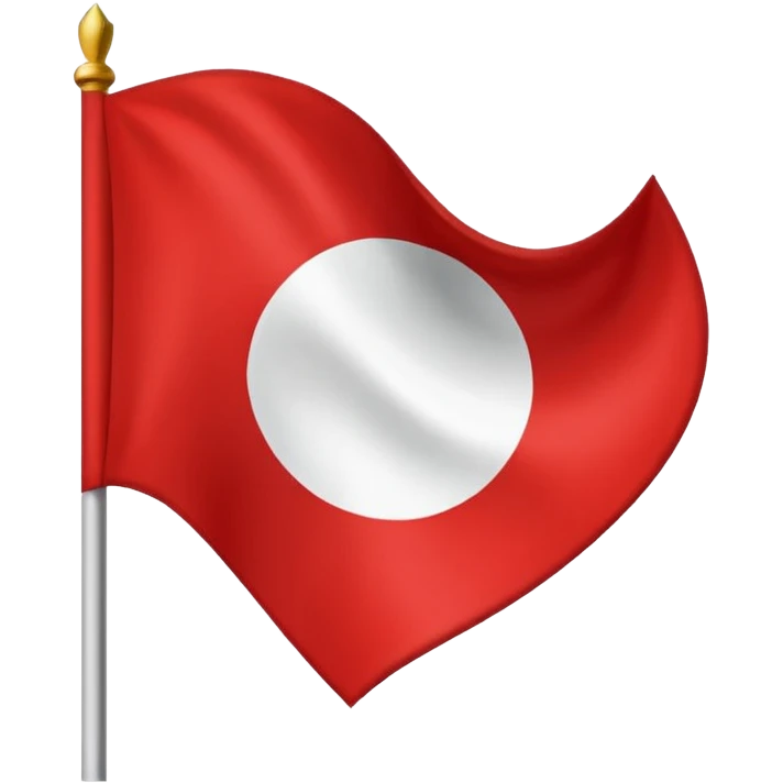Créame un emoji de una bandera roja con un círculo blanco a un costado y una cruz dentro del circulo boanco no dentro del circulo blanco q este la cruz color negro emoji
