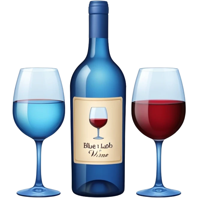 blue-label bottle of wine emoji