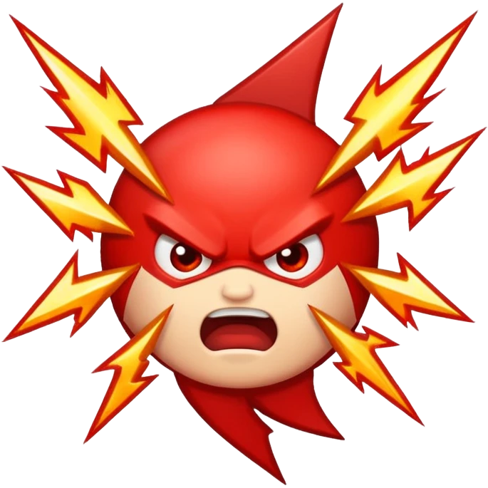 Rayos sentellas con furia rojo que exprese molesta con rayos emoji