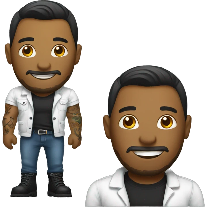 male tattoo artist with boots emoji