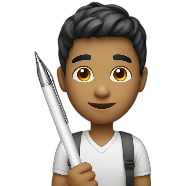 boy with pen emoji
