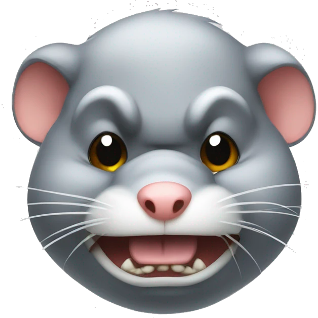 super fat angry rat head emoji