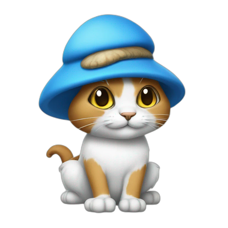 smurf-cat-with mushroom hat emoji