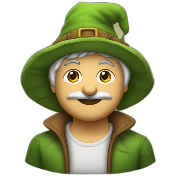 Duende del bosque con gorro emoji