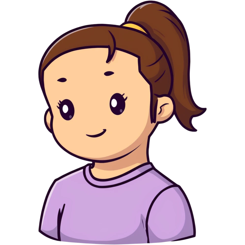 girl with brown hair and ponytail emoji