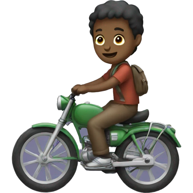 a boy riding 3series emoji