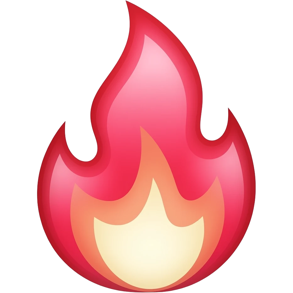red and pink flame emoji