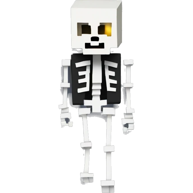 minecraft skeleton with a suit ebol emoji