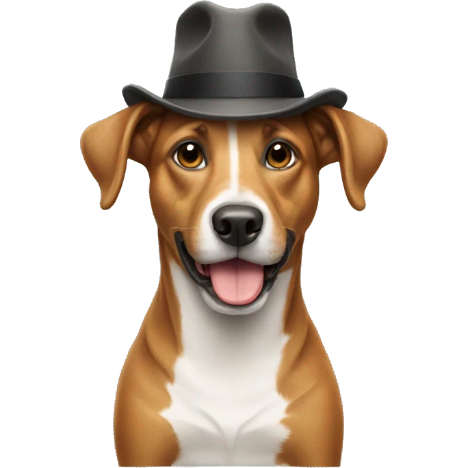 Dog wearing hat emoji