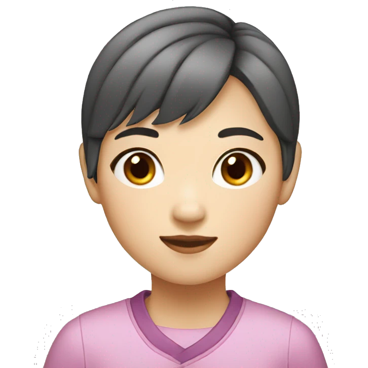 A Chinese girl with short hair, 14 years old. emoji