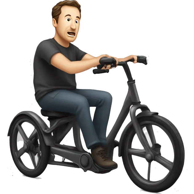 Musk pushing break pedal emoji