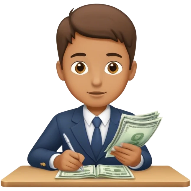 Boy, doing finances emoji