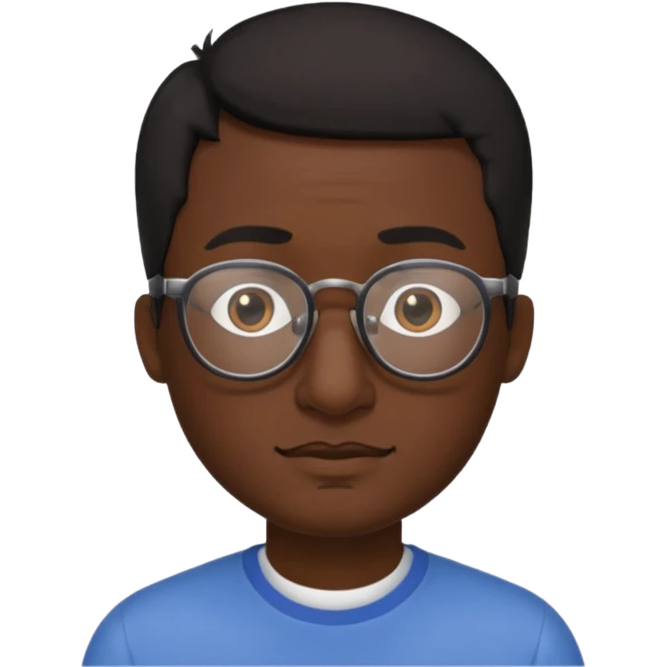 Emoli hombre con lentes poco cabello negro y nariz grande emoji
