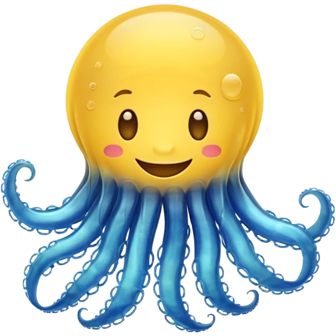 a happy emoji with a jelly fish emoji