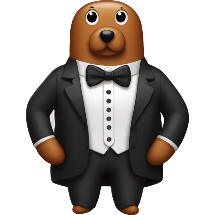 Sausage in a tuxedo emoji