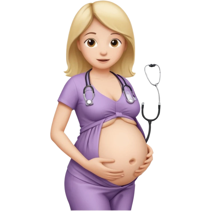 A pregnant belly with a stethoscope emoji
