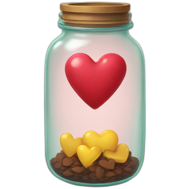 Hearts in jar emoji