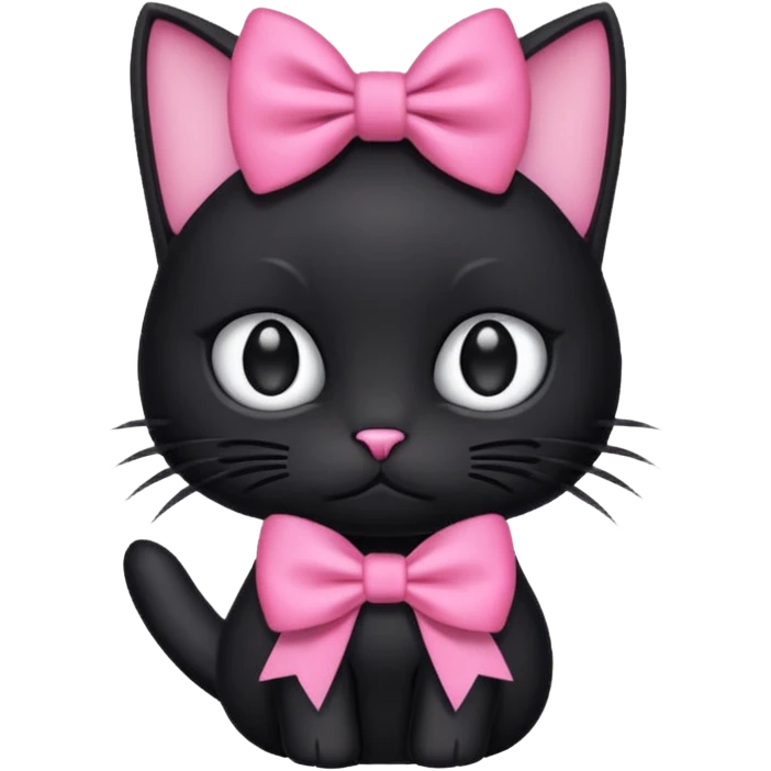 Black cat wearing a pink ྀིྀིྀིྀིྀི emoji