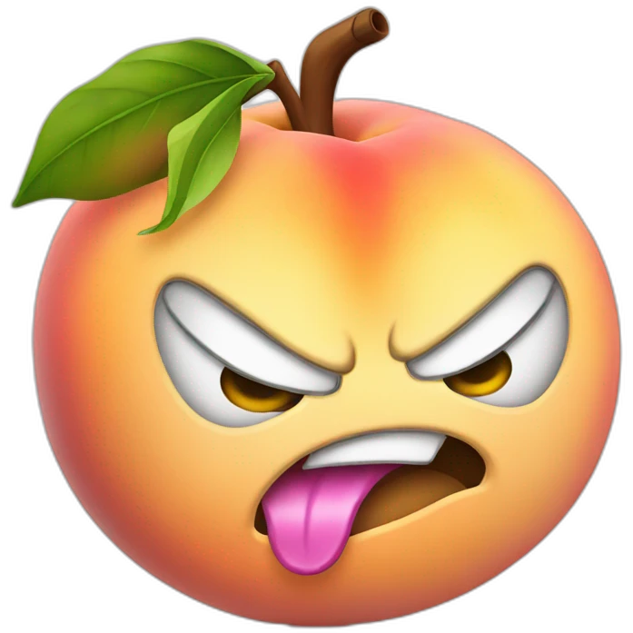 Angry peach with gun emoji