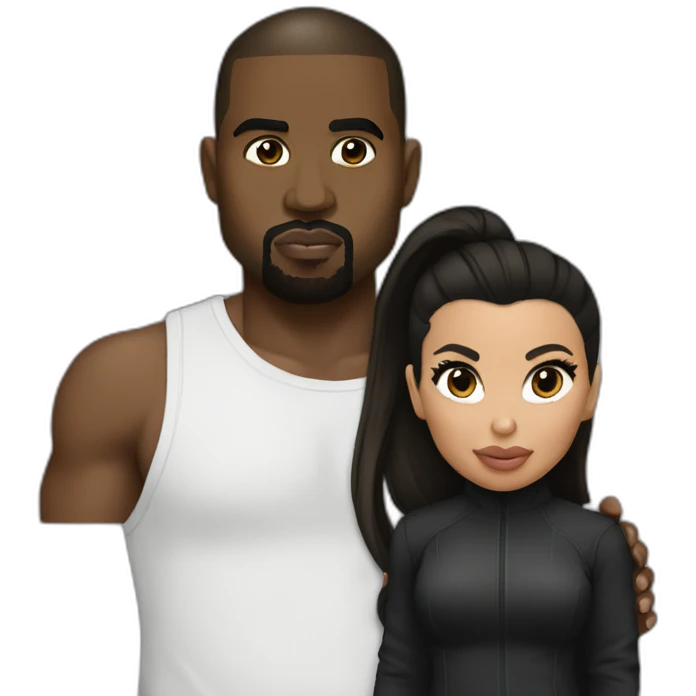 kim kardashian holding midget kanye emoji