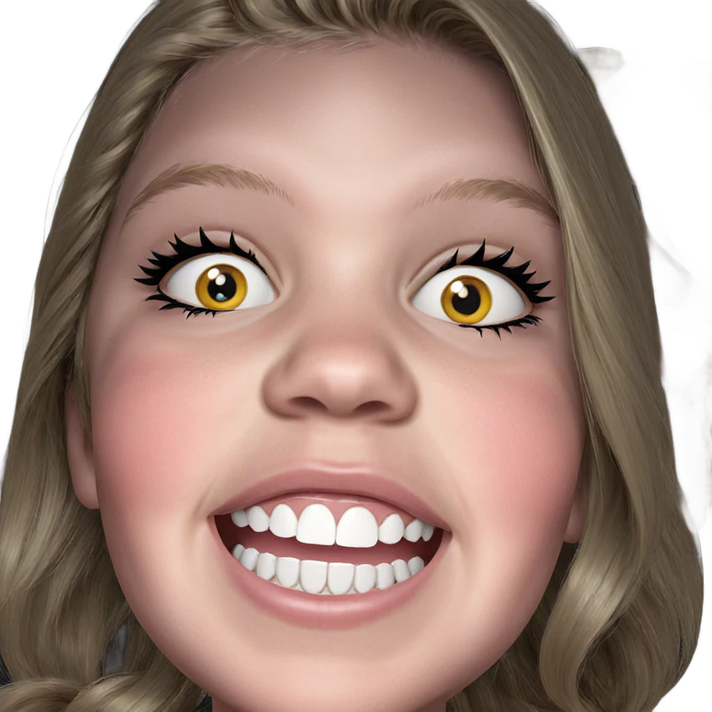 blonde girl with sharp teeth emoji